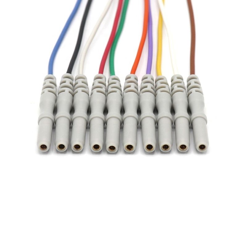 10 Lood Andere patiëntmonitor accessoires EEG-kabel Dia 1,5 mm met vergulde beker