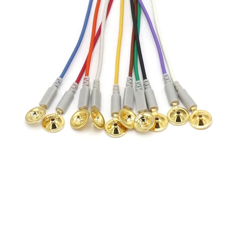 10 Lood Andere patiëntmonitor accessoires EEG-kabel Dia 1,5 mm met vergulde beker