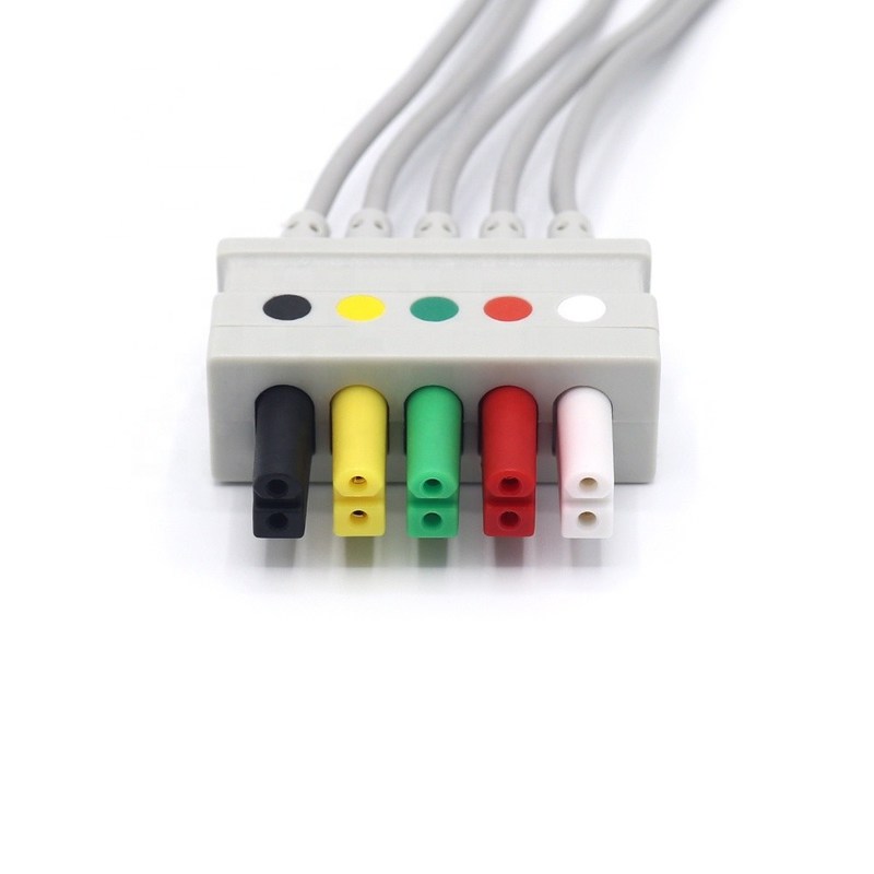 Stabiel EKG-looddraad zonder latex, 0012-00-1261-07 AHA IEC EKG-kabel