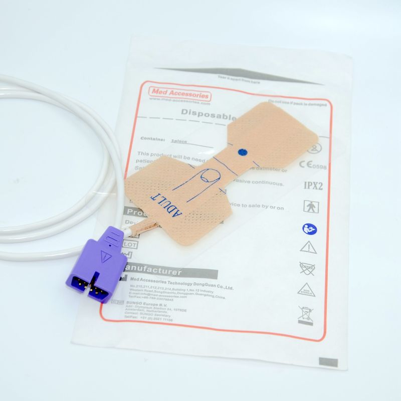 Niet-toxische wegwerp-oximeter sensor, draagbare Nellcor Pediatric Spo2 sensor.