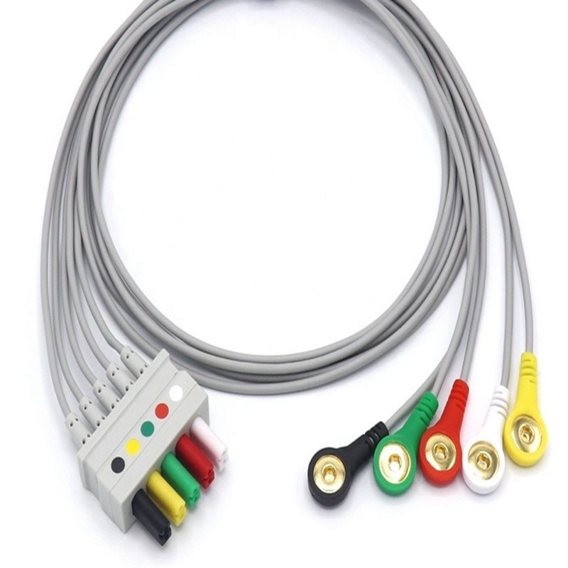 Stabiel EKG-looddraad zonder latex, 0012-00-1261-07 AHA IEC EKG-kabel