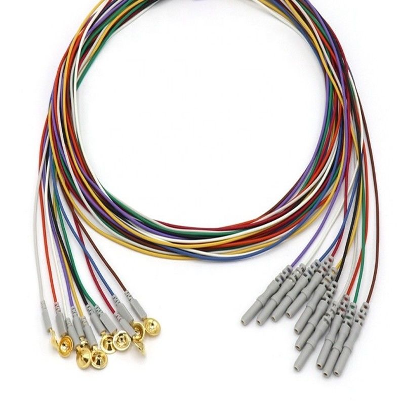 10 Lood Andere patiëntmonitor accessoires EEG-kabel Dia 1,5 mm met vergulde beker