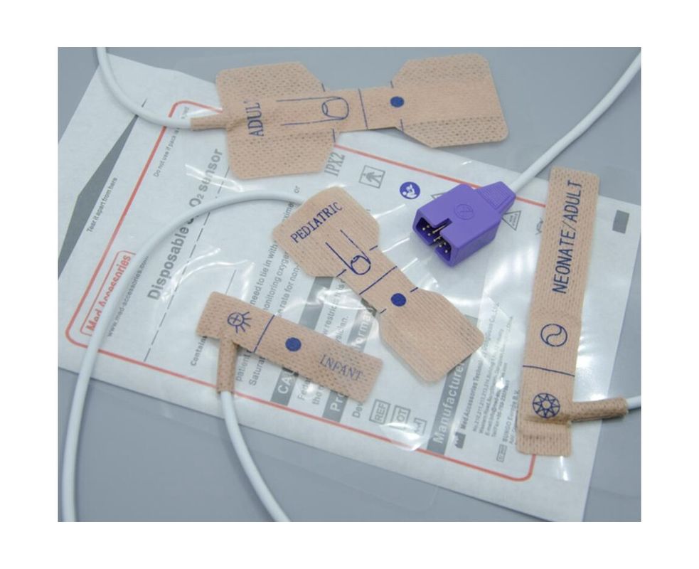Draagbare Nellcor Pediatrische Spo2 Sensor Niet-toxische wegwerp-oximeter Sensor