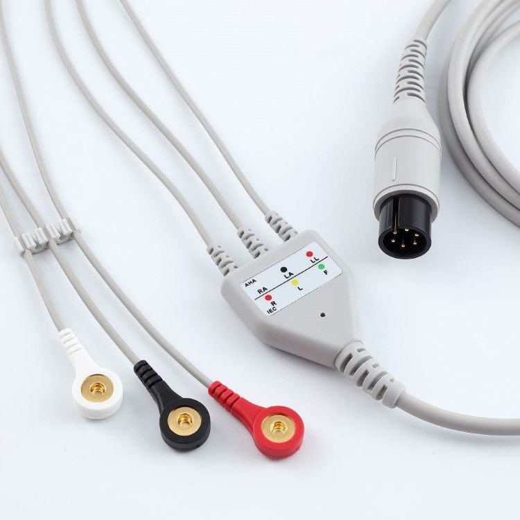 Med Accessories Medische BCI EKG Monitor Kabel 6 Pin 5 Leads Multifunctionele 0.9m Grootte