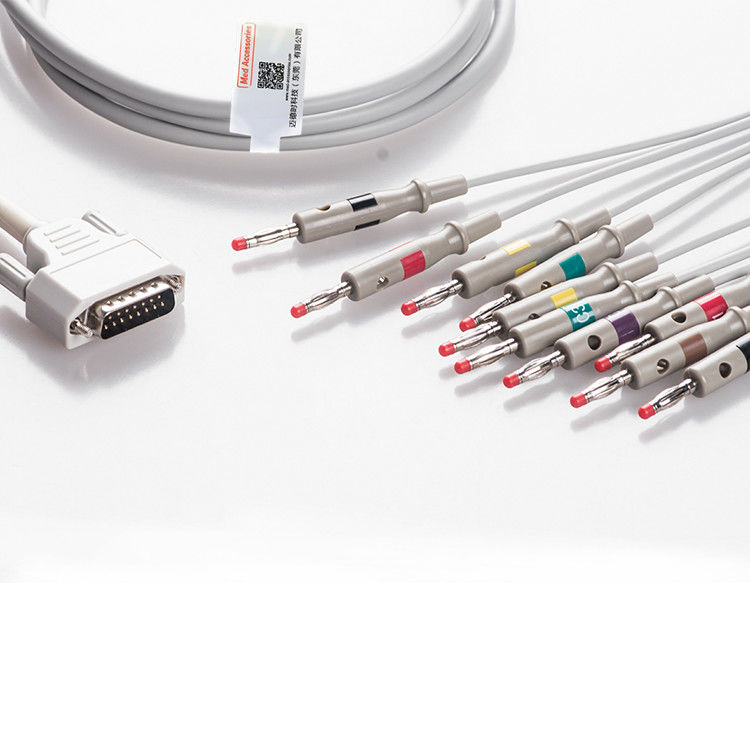 Burdick Atria Plus Eclipse Direct Connect EKG Cable 10 Leads AHA Banana 3,0m Lengte