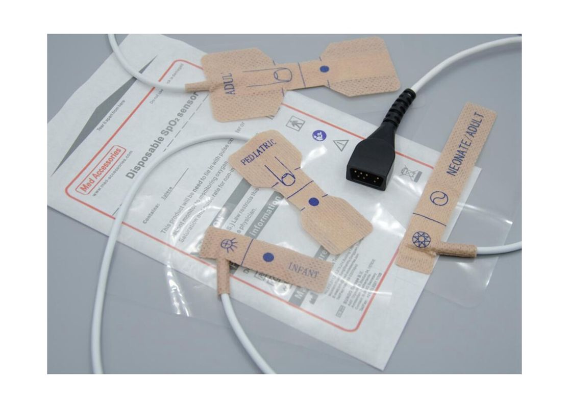 Med Accessories Factory Kleefmiddel Pulsoximeter Finger Probe Lengte 90cm Witte kleur