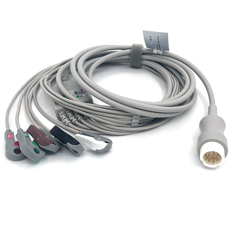 HP 12Pin 5lead WIRES EKG Monitor Kabel Grijze Kleur Latexvrij Multi Functie