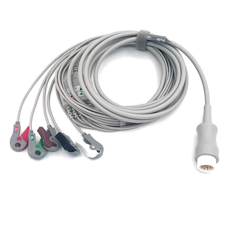 HP 12Pin 5lead WIRES EKG Monitor Kabel Grijze Kleur Latexvrij Multi Functie