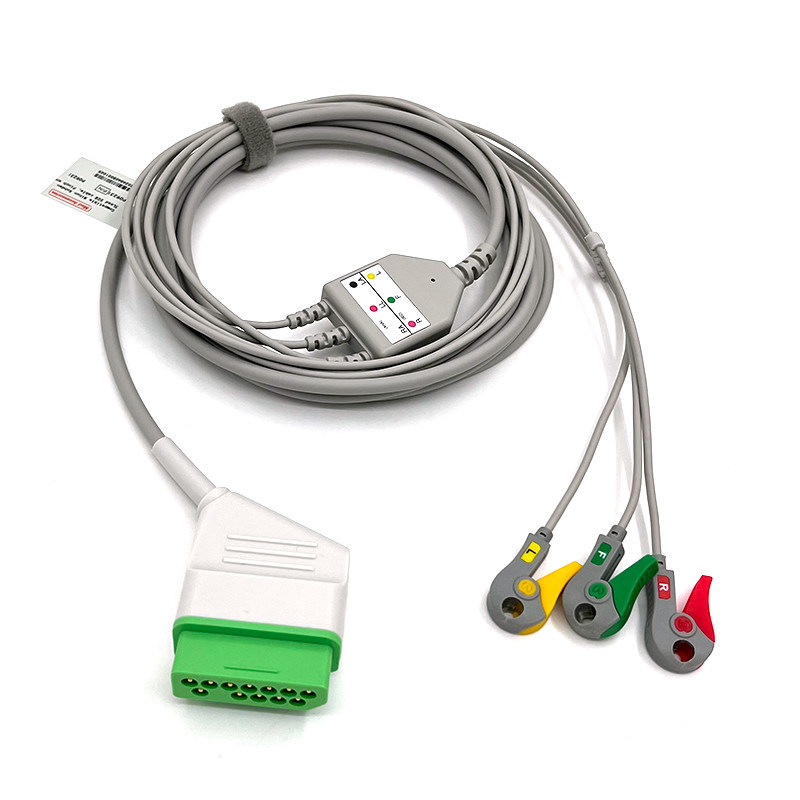 Nihon Kohden 12pin EKG Monitor Kabel Grijzige Kleur Latexvrij Multi Functie