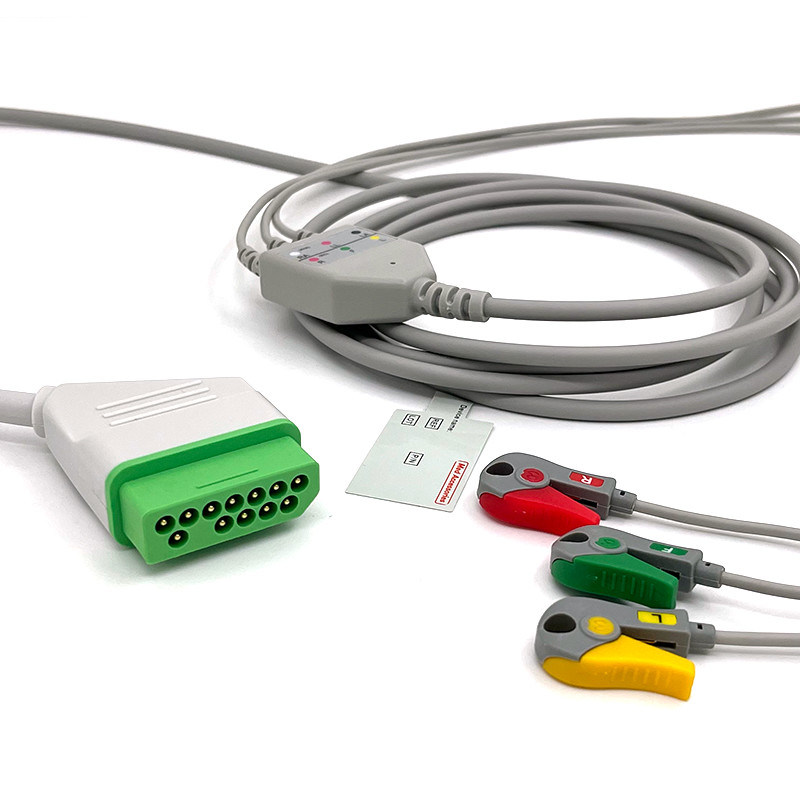 Nihon Kohden 12pin EKG Monitor Kabel Grijzige Kleur Latexvrij Multi Functie