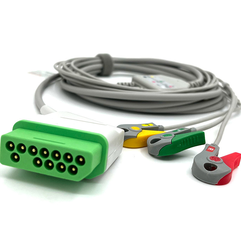 Nihon Kohden 12pin EKG Monitor Kabel Grijzige Kleur Latexvrij Multi Functie