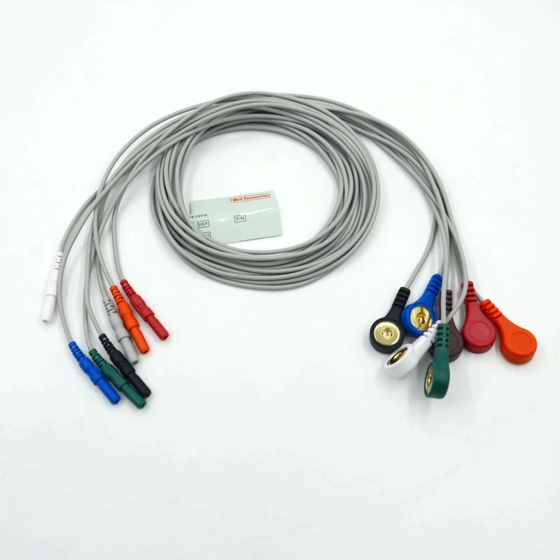 Hoge kwaliteit Din Type 7 Lead Snap Holter Recorder Ecg Lead Drones