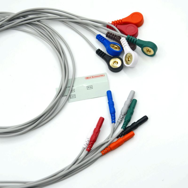 Hoge kwaliteit Din Type 7 Lead Snap Holter Recorder Ecg Lead Drones