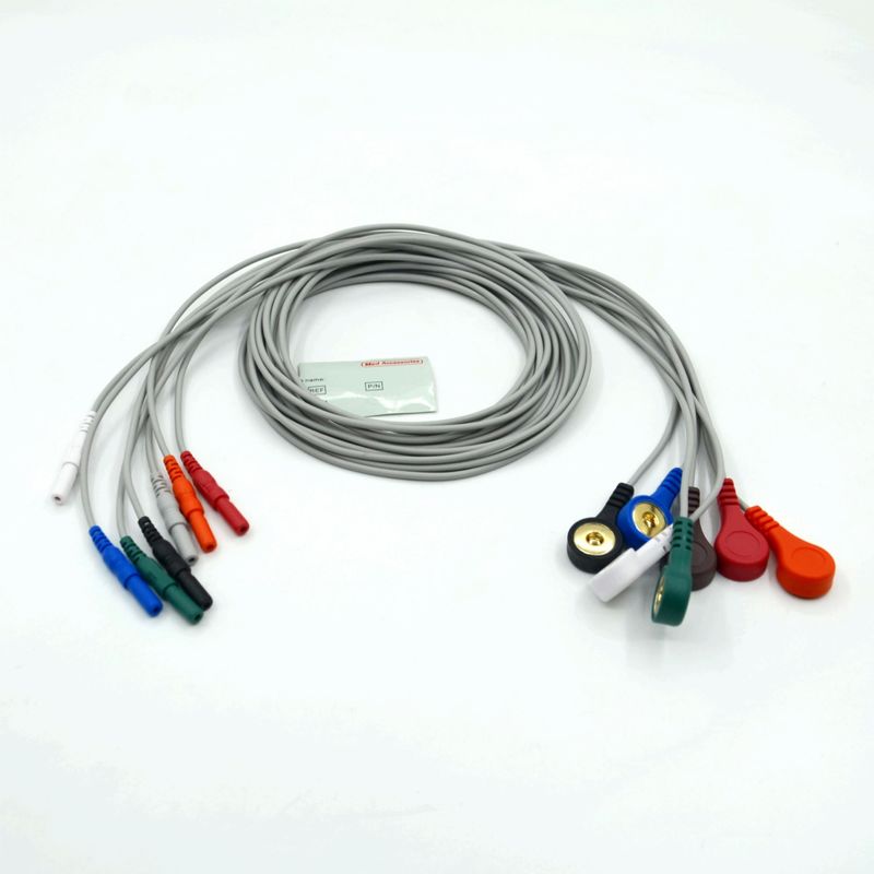 Hoge kwaliteit Din Type 7 Lead Snap Holter Recorder Ecg Lead Drones