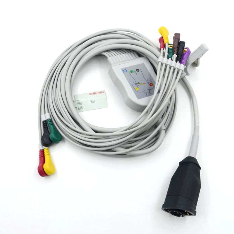 Compatibele Zoll 10 Leads Snap Type IEC Standard EKG kabel en draden