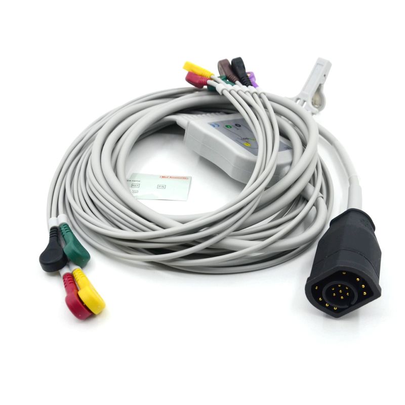 Compatibele Zoll 10 Leads Snap Type IEC Standard EKG kabel en draden