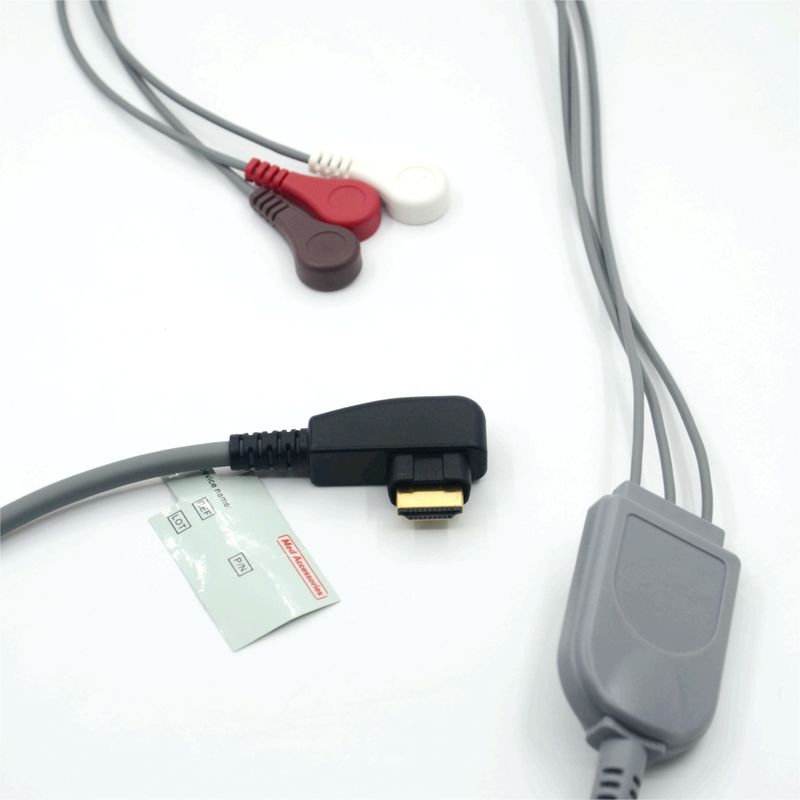 Medische Professional Productie DMS ECG Kabel Holter Probe 3Leads Snap AHA/IEC voor DMS300