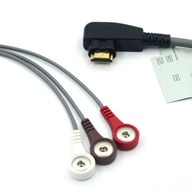 Medische Professional Productie DMS ECG Kabel Holter Probe 3Leads Snap AHA/IEC voor DMS300