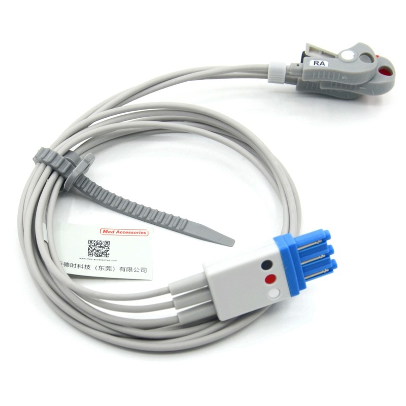 Compatibel Philips 3-lead Ecg-kabel Leads Drones With Grabber AHA Kleur CE&ISO13485