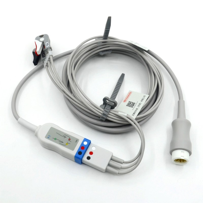 Compatibel Philips 3-lead Ecg-kabel Leads Drones With Grabber AHA Kleur CE&ISO13485