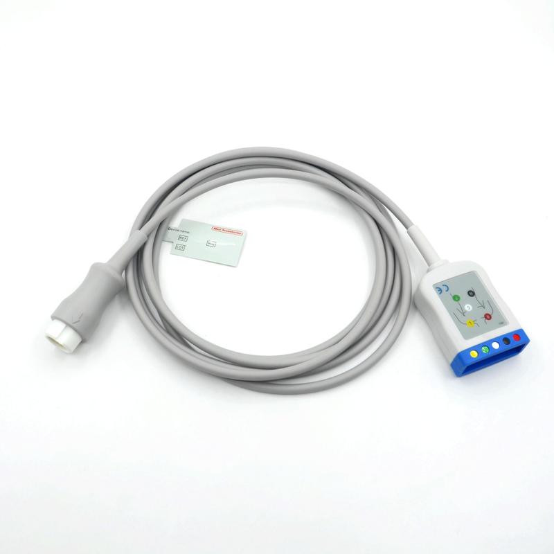 Medische apparatuur OEM compatibel met HP 5 leads IEC 12 pins monitor ECG trunk kabel