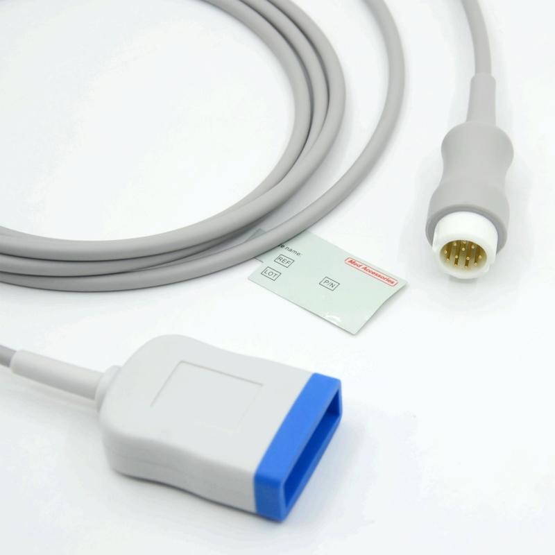 Medische apparatuur OEM compatibel met HP 5 leads IEC 12 pins monitor ECG trunk kabel