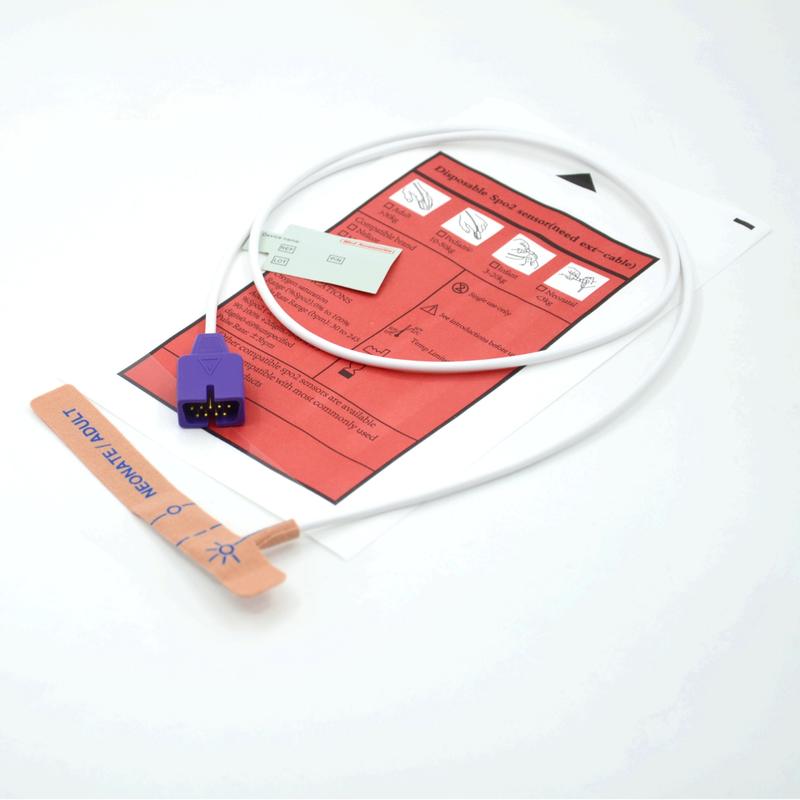 Leverancier van medische accessoires Rekbare stof Compatibel met nellcor 9-pins Wegwerp SpO2-sensor voor pasgeborenen/volwassenen