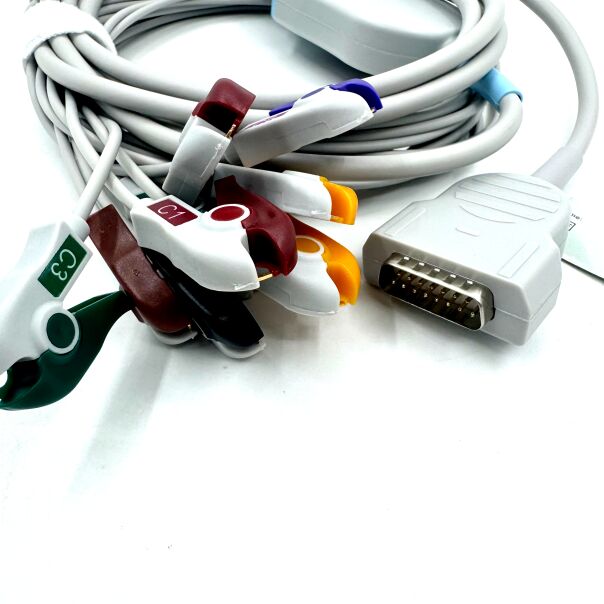 Med Accessoires Compatibel 10 Lead EKG kabel met Grabber End Medisch-grade TPU Latex Medisch verbruiksmateriaal RoHS gecertificeerd