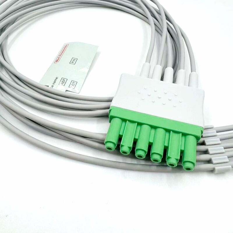 Med-accessoires van hoge kwaliteit IEC-kleurmodel RoHS-gecertificeerde 5-afleidingen Grabber EKG ECG-leadwire voor medische patiënten