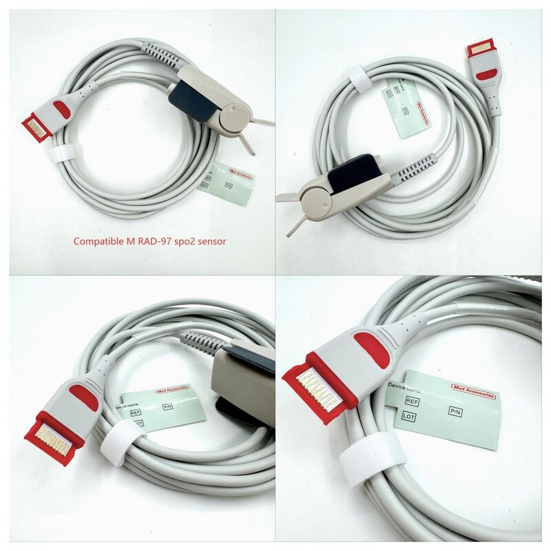 Hoogwaardige medische accessoires medische monitor accessoires herbruikbare volwassen zachte SpO2 sensor compatibel RAD-97 Spo2 sensor